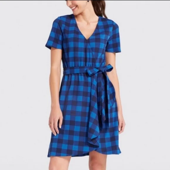 blue buffalo plaid dress Shamrock & Bow Smocked Dress in Royal Blue Buffalo Check